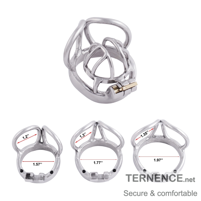 TERNENCE Small Male Cock Cage Comfortably Men Chastity Lock Belt 304 Stainless Steel Chastity Cage