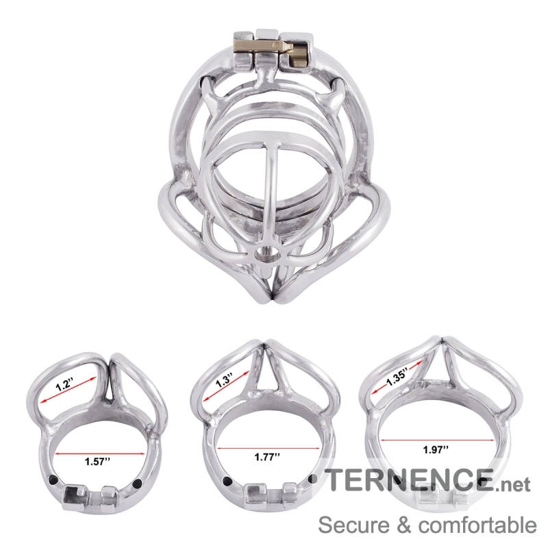 TERNENCE Male Cock Cage Stainless Steel Chastity Device, Comfortable Male Cock Cage Adult Game Sex Toy