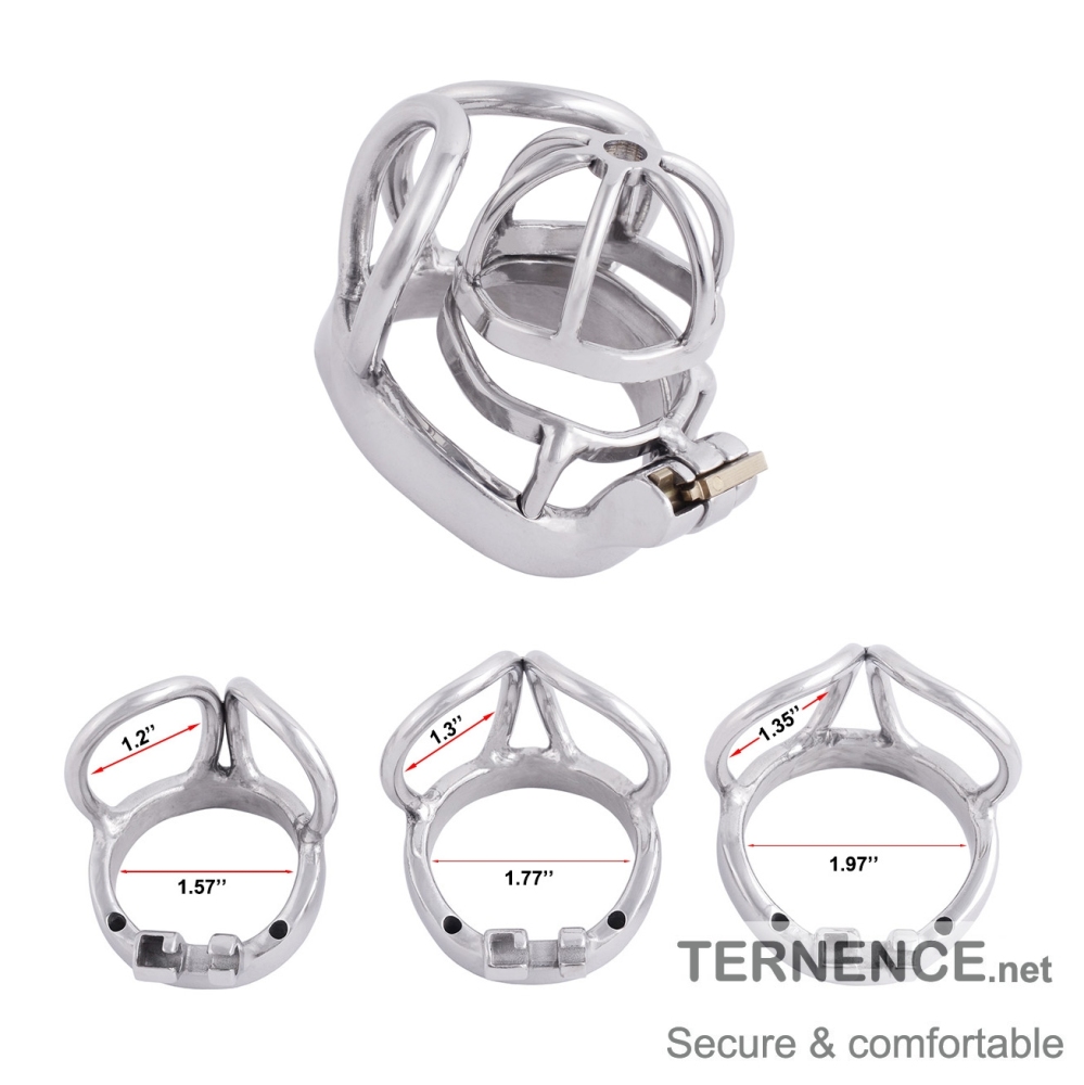 TERNENCE Male Cock Cage Chastity Device Stainless Steel Comfortable Ergonomic Design Closed Ring Cock Cage Adult Game Sex Toy