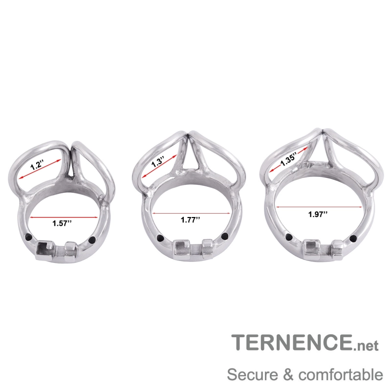 TERNENCE Male Chastity Device Base Ring Ergonomic Design Stainless Steel Cock Cage Closed Ring with Scrotal Splitter