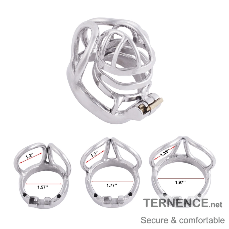 TERNENCE Chastity Cage Steel Stainless Penis cage with Ergonomic Design Splitter Base Ring for Male SM Penis Exercise Sex Toys