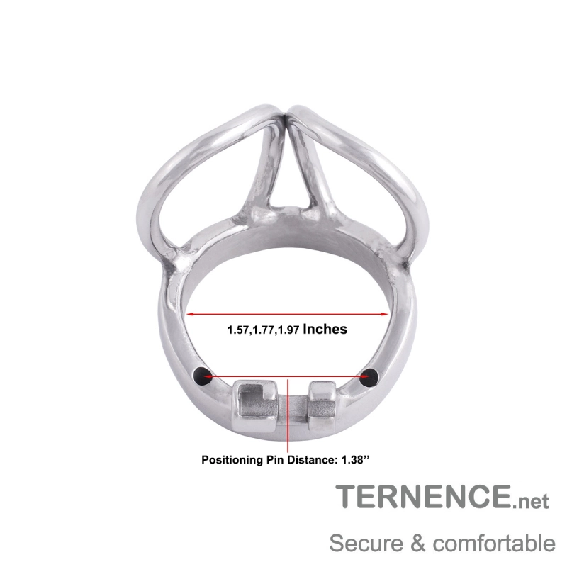 TERNENCE Male Chastity Device Base Ring Ergonomic Design Stainless Steel Cock Cage Closed Ring with Scrotal Splitter