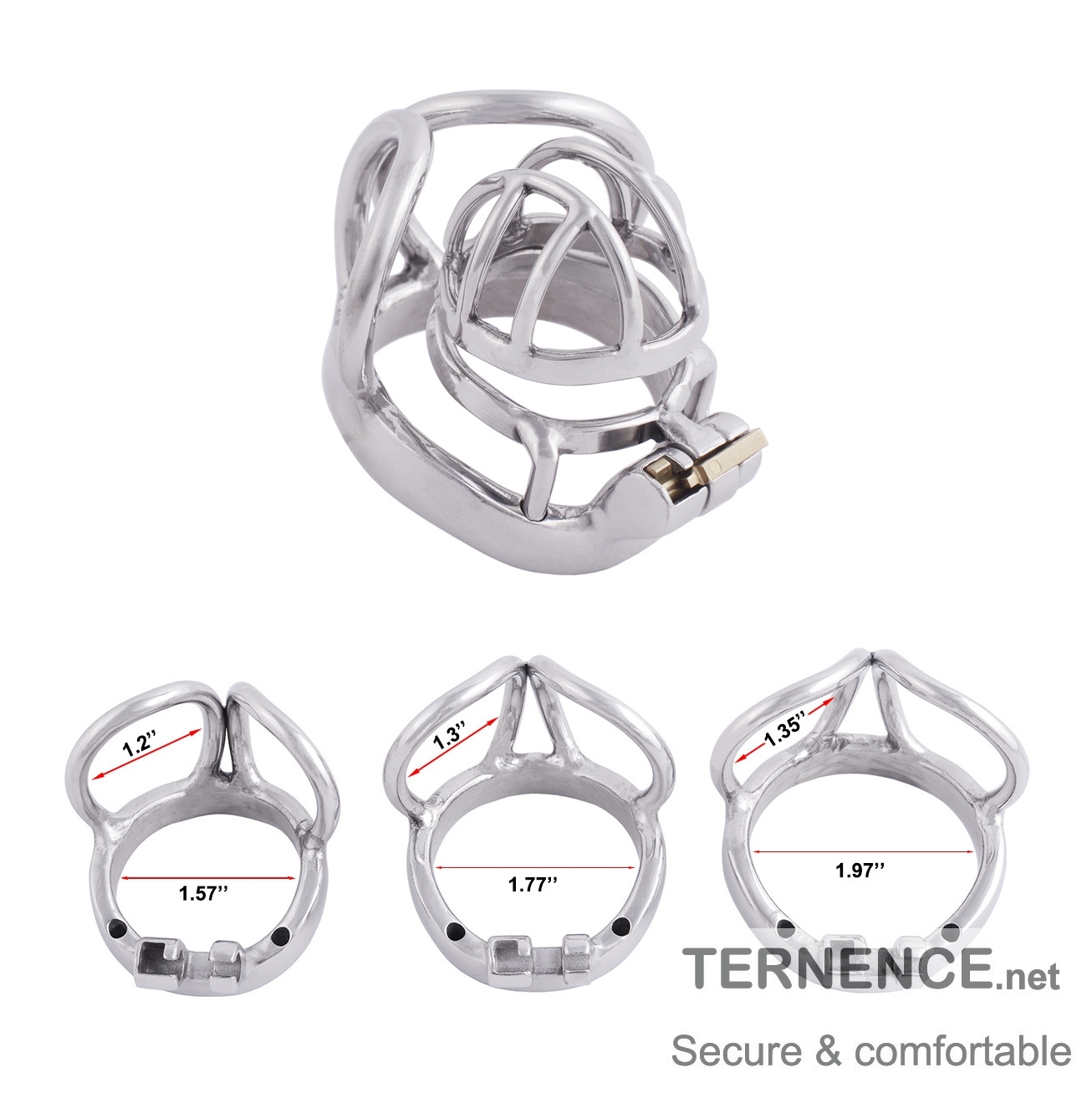 TERNENCE Male Chastity Device 304 Steel Stainless Comfortable Ergonomic Design Closed Ring Cock Cage Men Adult Sex Toys