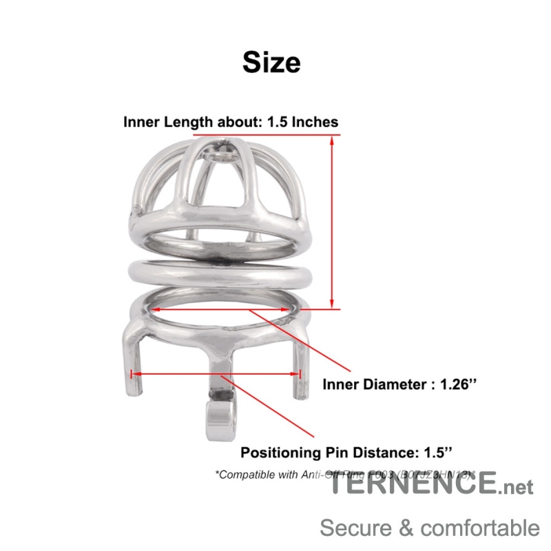 TERNENCE Stainless Steel Chastity Cage Device for Hinged Ring (only cages do not include rings and locks)