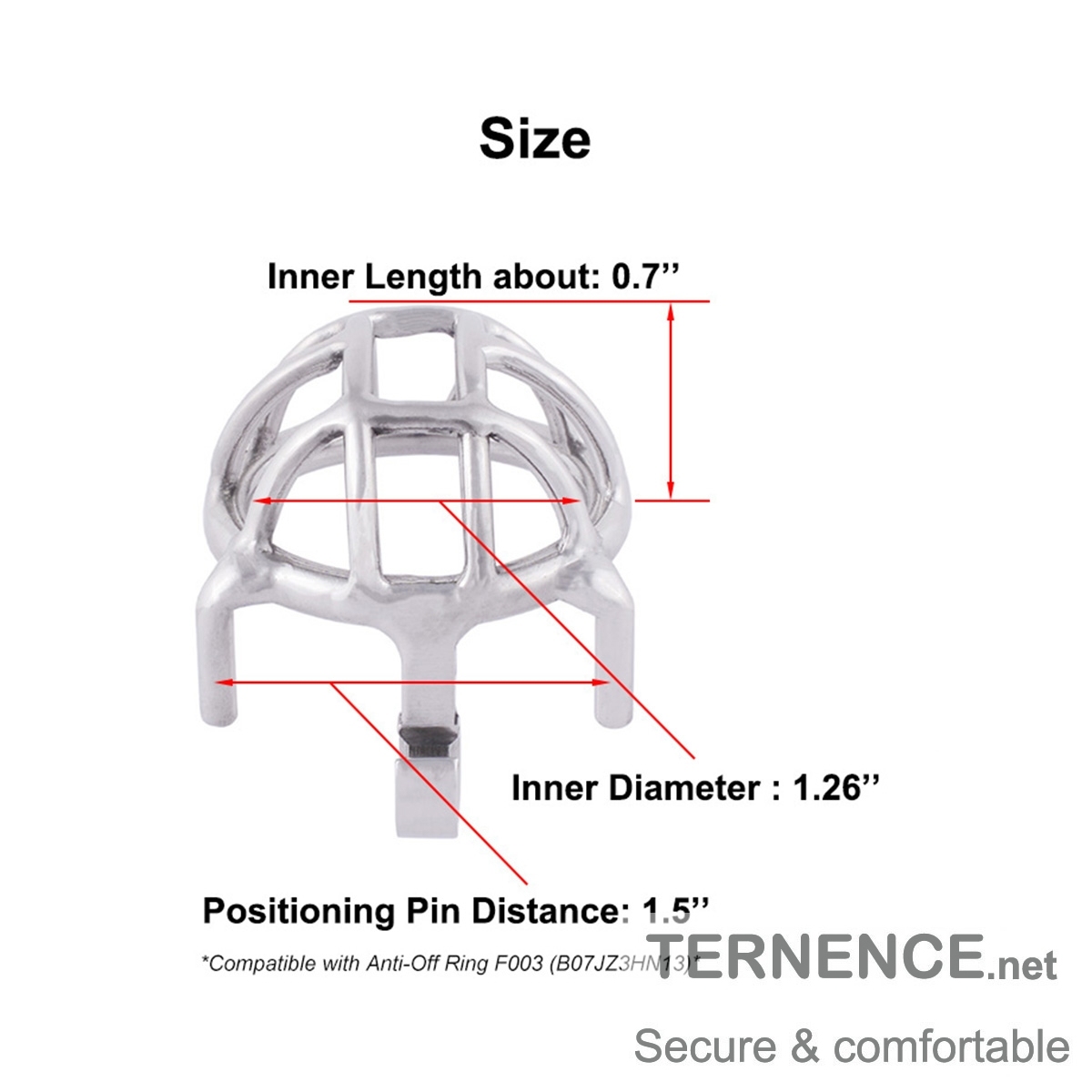 TERNENCE Chastity Cage 304 Stainless Steel short Cock Cage for Hinged Ring (only cages do not include rings and locks)