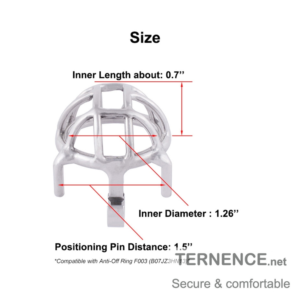 TERNENCE Chastity Cage 304 Stainless Steel short Cock Cage for Hinged Ring (only cages do not include rings and locks)