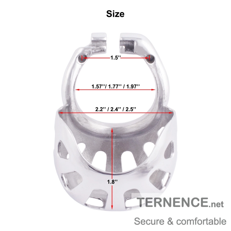 TERNENCE Metal Chastity Cage Device with Ergonomic Design Wrapped Scrotum Ring for Male SM Penis Exercise Sex Toys