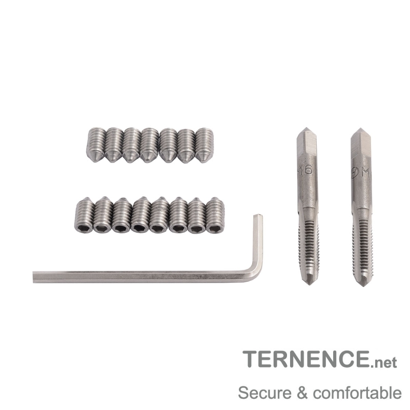 TERNENCE Chastity Cage Device Accessories M6x11mm Stainless Steel Cone Point Hexagon Socket Grub Screws 15pcs and 6mm X 1 Taper and Plug Tap Hand Thre