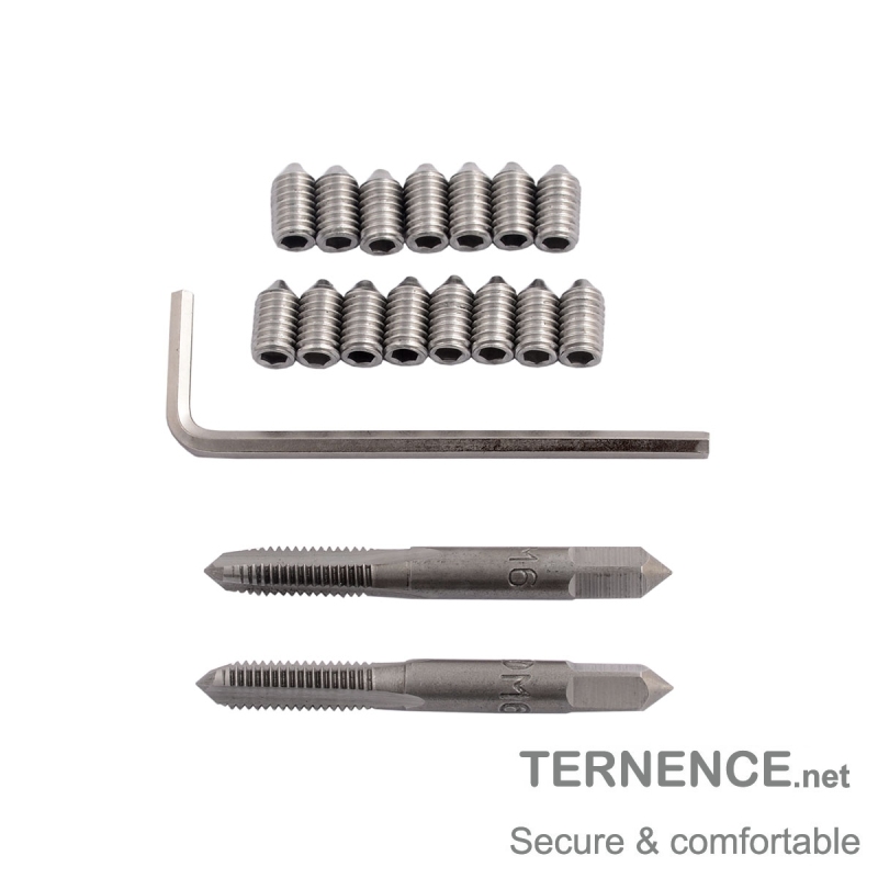 TERNENCE Chastity Cage Device Accessories M6x11mm Stainless Steel Cone Point Hexagon Socket Grub Screws 15pcs and 6mm X 1 Taper and Plug Tap Hand Thre