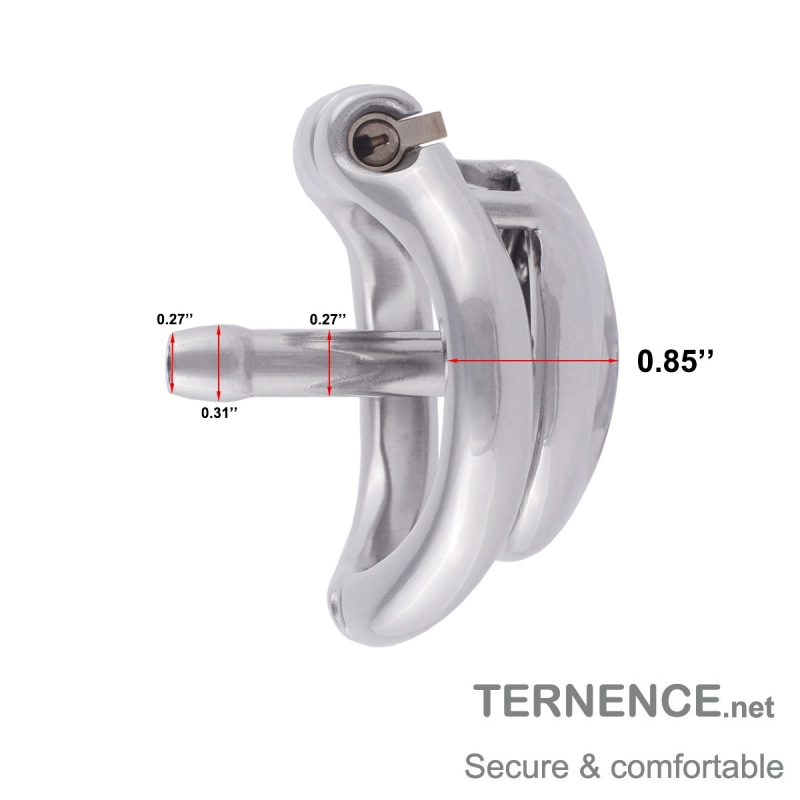 TERNENCE Mens Chastity Cages Ergonomic Design Hinged Ring Short Cage with Steel Urinary Catheter