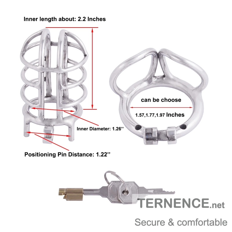 TERNENCE Metal Male Chastity Device 304 Steel Stainless Cock Cage Closed Ring (only cages do not include rings and locks)