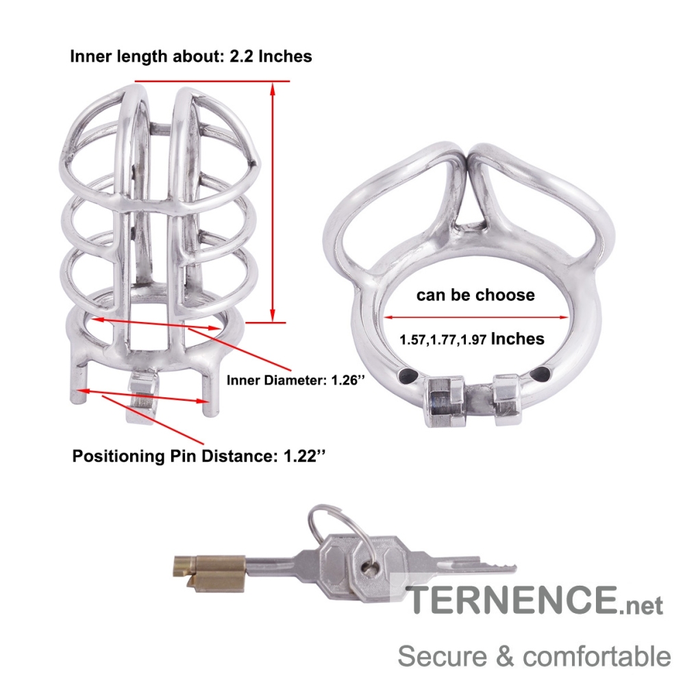 TERNENCE Metal Male Chastity Device 304 Steel Stainless Cock Cage Closed Ring (only cages do not include rings and locks)