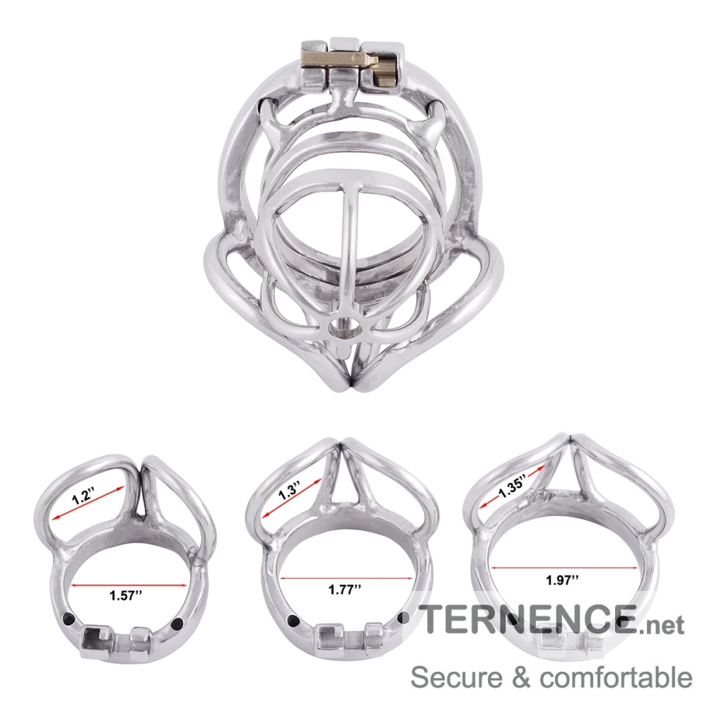 TERNENCE Male Cock Cage Stainless Steel Chastity Device ​Closed Ring (only cages do not include rings and locks)