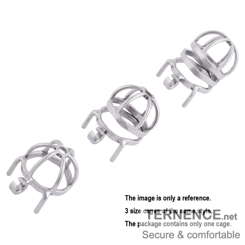 TERNENCE Male Cock Cage Chastity Device Stainless Steel Comfortable Ergonomic Design Closed Ring Cock Cage Adult Game Sex Toy