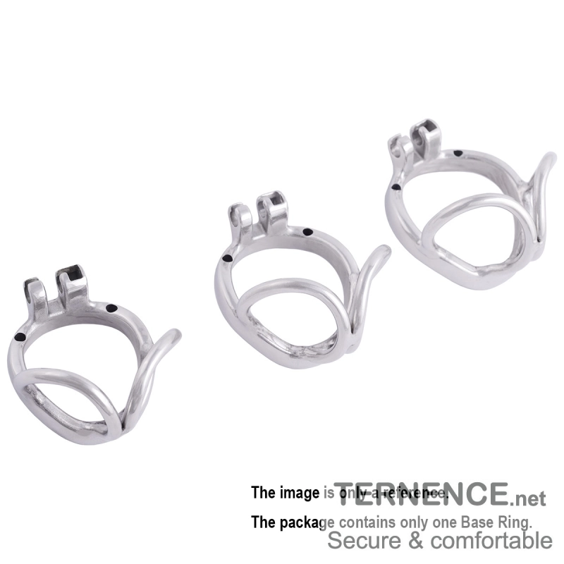 TERNENCE Male Chastity Device Base Ring Ergonomic Design Stainless Steel Cock Cage Closed Ring with Scrotal Splitter