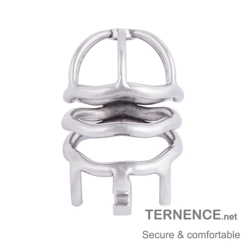 TERNENCE Steel Chastity Cage with Ergonomic Design Splitter Base Ring (only cages do not include rings and locks)