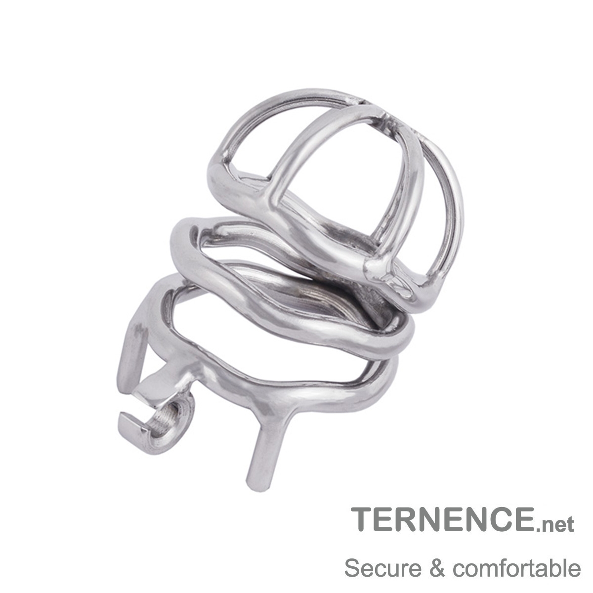 TERNENCE Steel Chastity Cage with Ergonomic Design Splitter Base Ring (only cages do not include rings and locks)