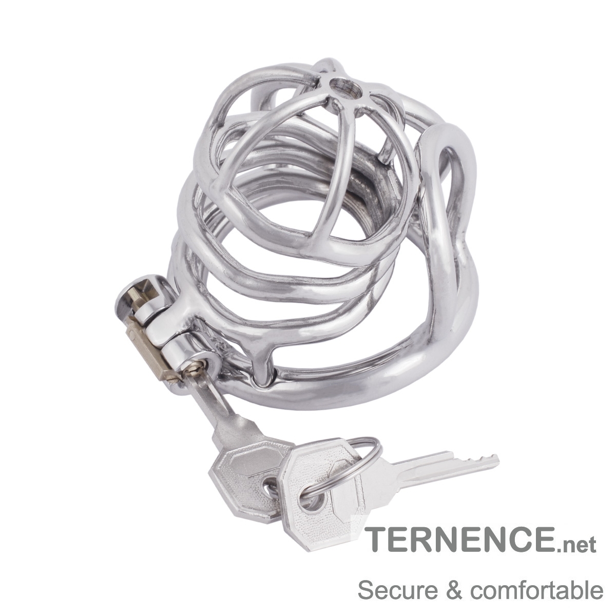 TERNENCE Steel Chastity Cage with Ergonomic Design Splitter Base Ring (only cages do not include rings and locks)