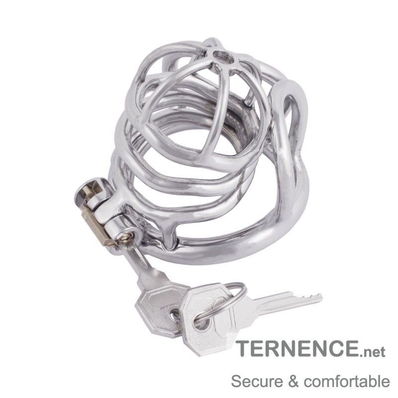 TERNENCE Steel Chastity Cage with Ergonomic Design Splitter Base Ring (only cages do not include rings and locks)