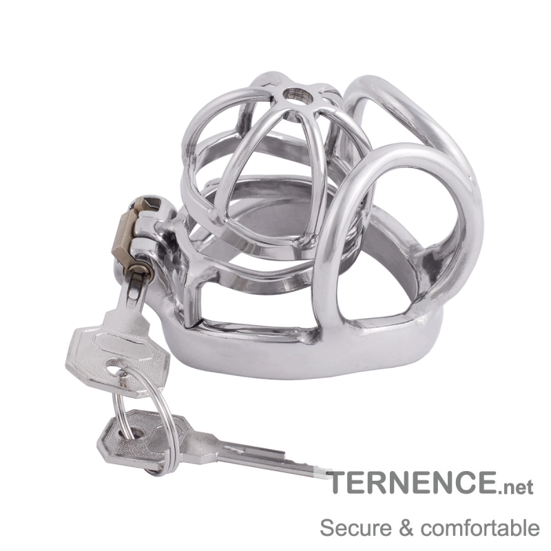 TERNENCE Male Cock Cage Chastity Device Stainless Steel Comfortable Ergonomic Design Closed Ring Cock Cage (only cages do not include rings and locks)