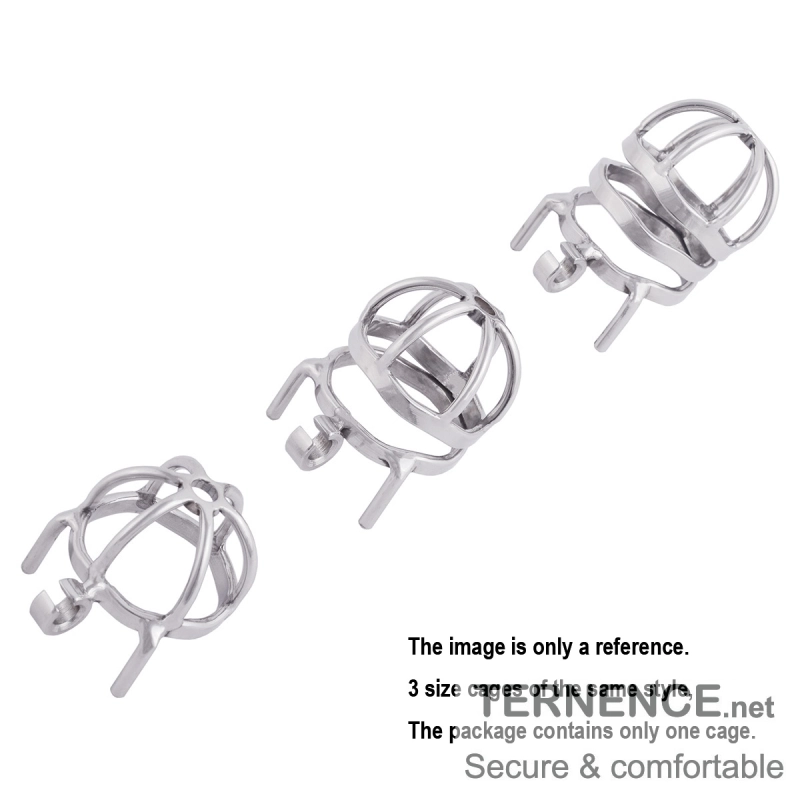 TERNENCE Male Cock Cage Chastity Device Stainless Steel Comfortable Ergonomic Design Closed Ring Cock Cage (only cages do not include rings and locks)