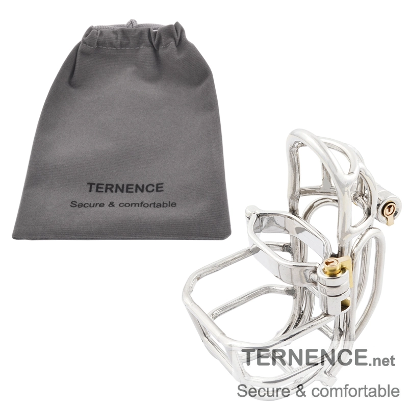 TERNENCE Male Chastity Device Stainless Steel Cock Cage Easy to Wear Male Virginity Lock Chastity Belt with PA Puncture