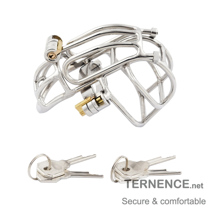 TERNENCE Male Chastity Device Stainless Steel Cock Cage Easy to Wear Male Virginity Lock Chastity Belt