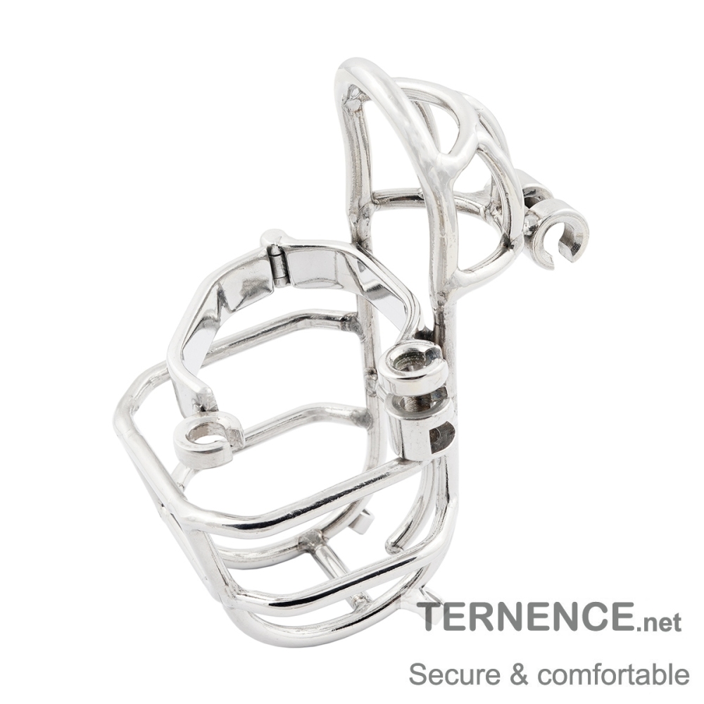 TERNENCE Male Chastity Device Stainless Steel Cock Cage Easy to Wear Male Virginity Lock Chastity Belt with PA Puncture