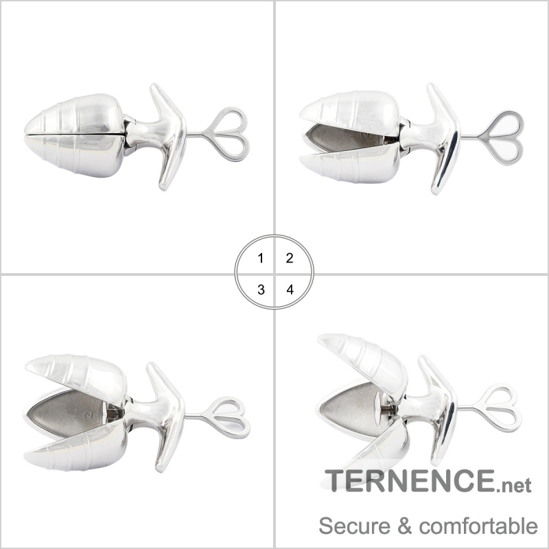 TERNENCE Opening Anal Plug Stainless Steel Heavy Duty Anal Trainer Butt Expander Anus Beads Lock Sex Toys