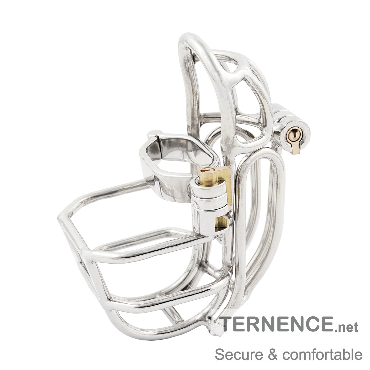 TERNENCE Male Chastity Device Stainless Steel Cock Cage Easy to Wear Male  Virginity Lock Chastity Belt