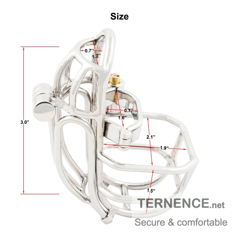 TERNENCE Male Chastity Device Stainless Steel Cock Cage Easy to Wear Male Virginity Lock Chastity Belt