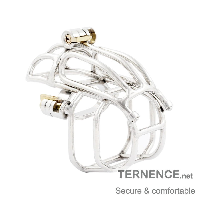 TERNENCE Male Chastity Device Stainless Steel Cock Cage Easy to Wear Male Virginity Lock Chastity Belt