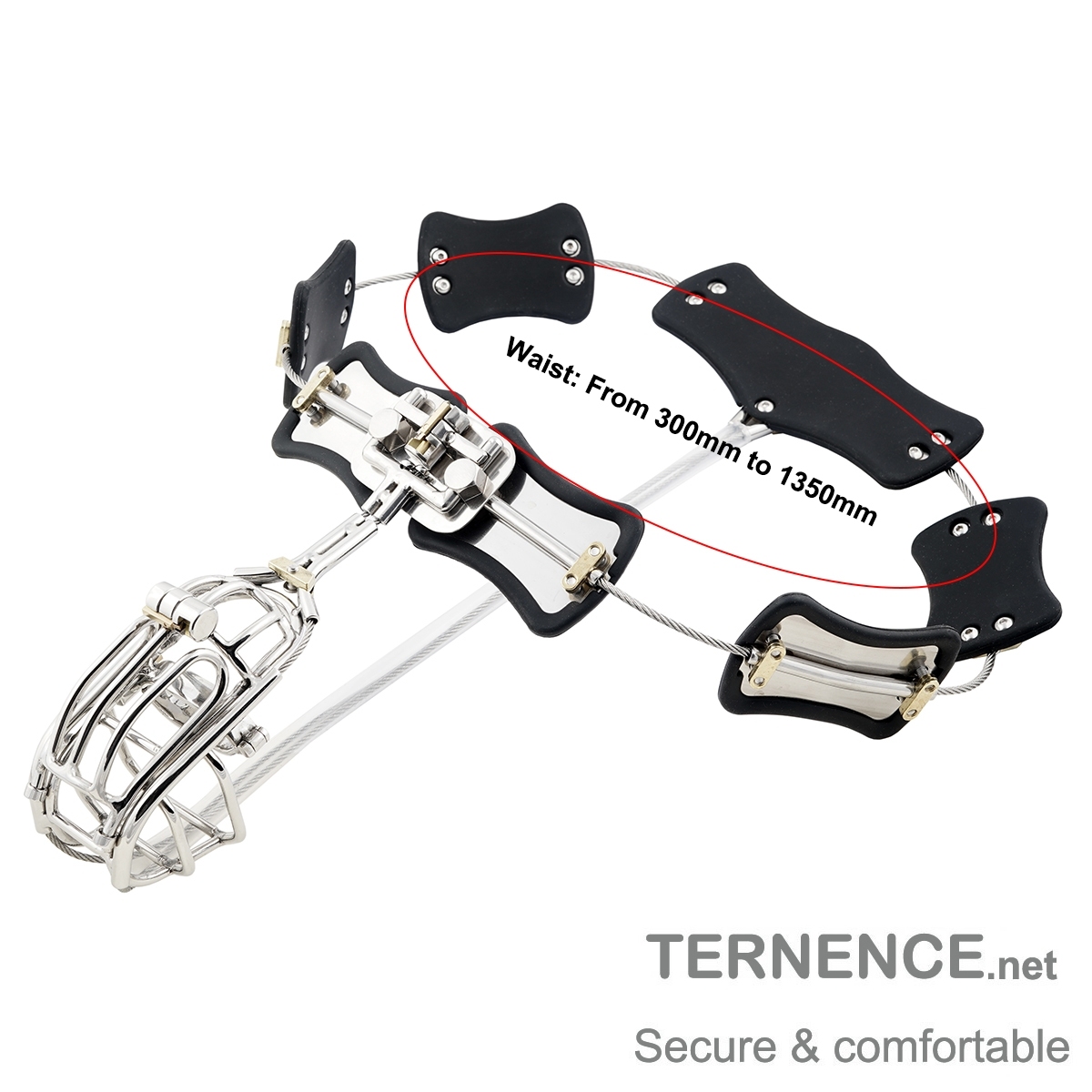 TERNENCE Metal Male Chastity Pants Device Stainless Steel Clip Cage Design Detachable Men's Virginity Lock T-type Chastity Belt with PA Puncture
