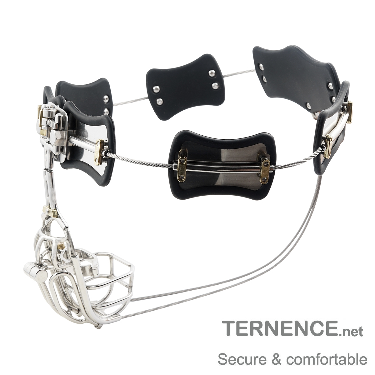 TERNENCE Metal Male Chastity Pants Stainless Steel Clip Cage Design Detachable Men's Virginity Lock T type Chastity Belt