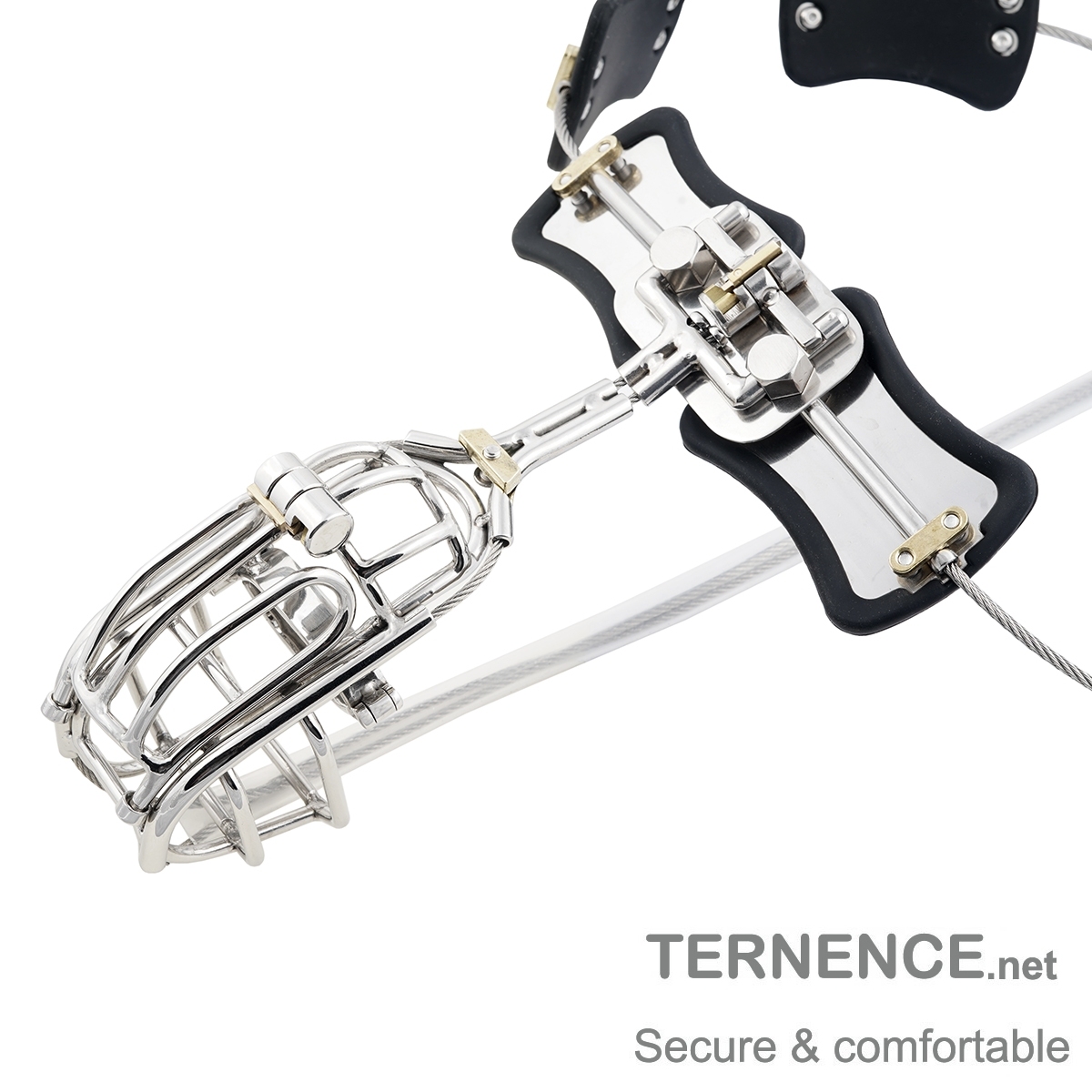 TERNENCE Metal Male Chastity Pants Stainless Steel Clip Cage Design Detachable Men's Virginity Lock T type Chastity Belt