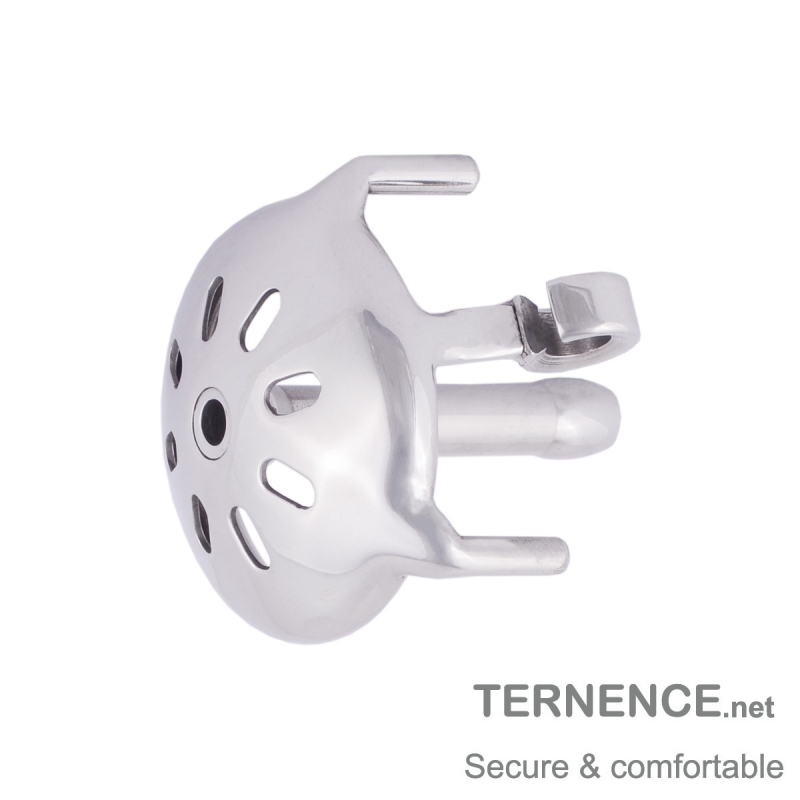 TERNENCE Mens Chastity Cages Hinged Ring Short Cage with Steel Urinary Catheter for Hinged Ring (only cages do not include rings and locks)