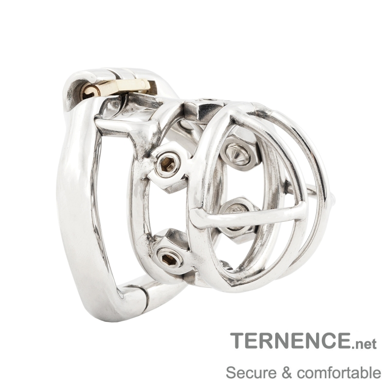 TERNENCE Male Spiked Chastity Device Stainless Steel Cock Cage for Hinged Ring (only cages do not include rings and locks)