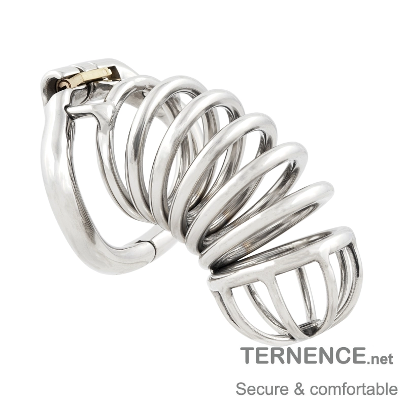 TERNENCE Chastity Device Male Cage Stainless Steel Long Section of The cage for Hinged Ring (only cages do not include rings and locks)