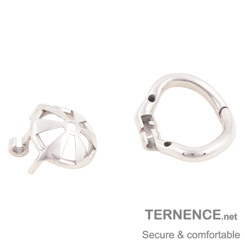 TERNENCE Male Super Short Chastity Cage Device Ergonomic Design Cock Cage for Hinged Ring (only cages do not include rings and locks)