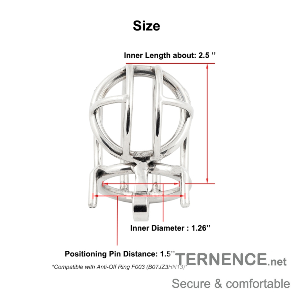 TERNENCE Chastity Device Male Cage Prevent Erection Bondage Couple Sex Lock for Hinged Ring (only cages do not include rings and locks)