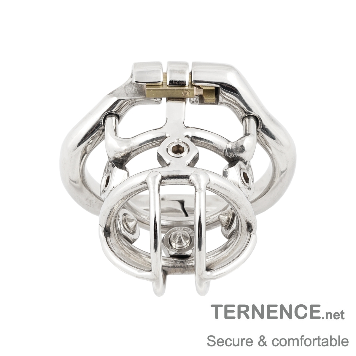 TERNENCE Male Spiked Chastity Device Stainless Steel Cock Cage Penis Ring Virginity Lock Chastity Belt
