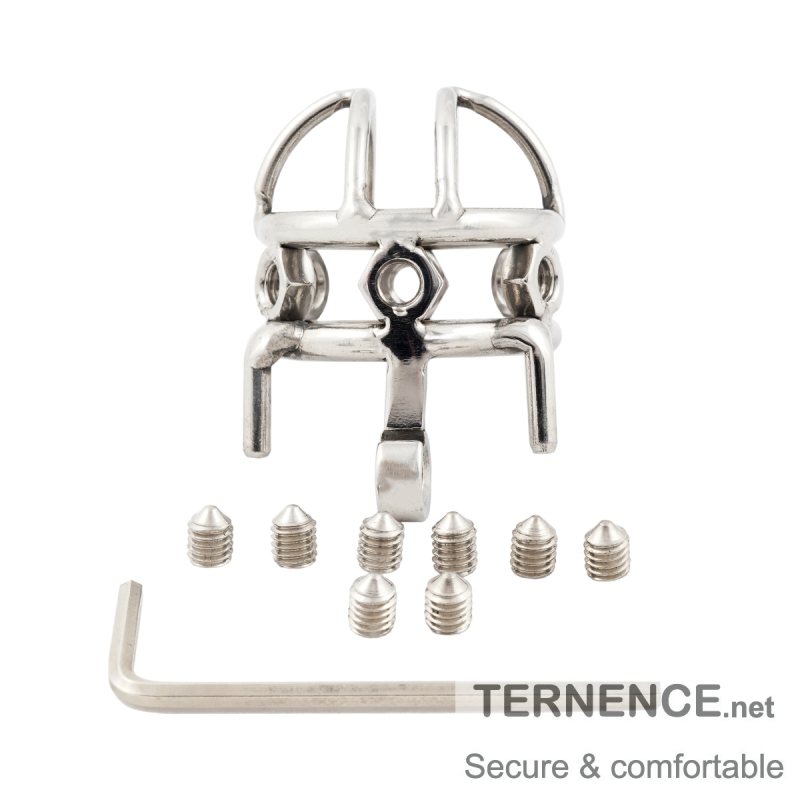 TERNENCE Male Spiked Chastity Device Stainless Steel Cock Cage for Hinged Ring (only cages do not include rings and locks)