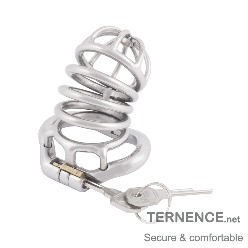 TERNENCE Comfortable Male Chastity Belt Ergonomic Design Long Cock Cage for Hinged Ring (only cages do not include rings and locks)