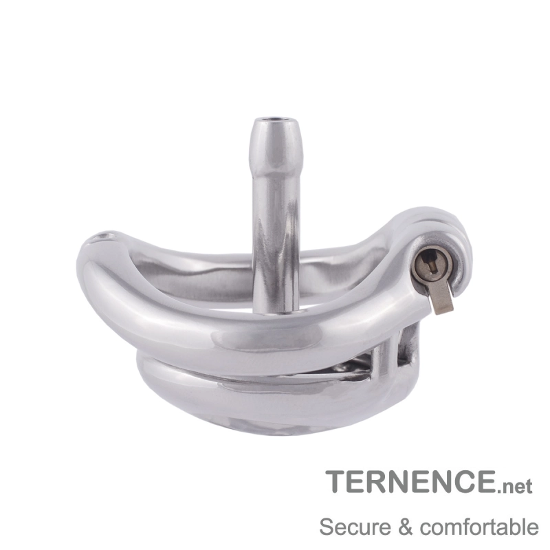 TERNENCE Mens Chastity Cages Hinged Ring Short Cage with Steel Urinary Catheter for Hinged Ring (only cages do not include rings and locks)