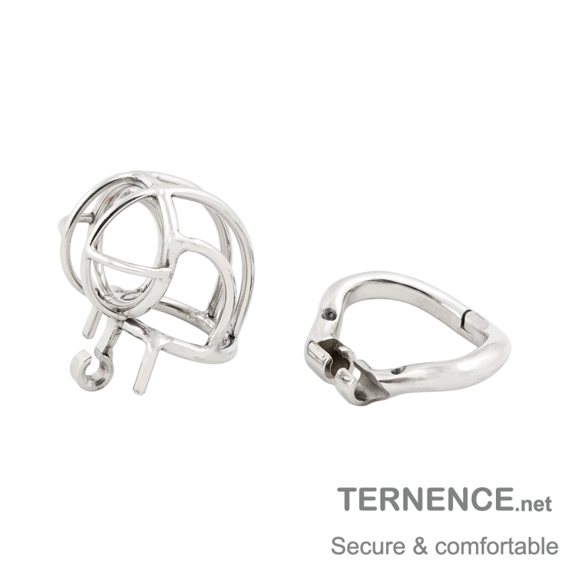 TERNENCE Chastity Device Male Cage Prevent Erection Bondage Couple Sex Lock for Hinged Ring (only cages do not include rings and locks)