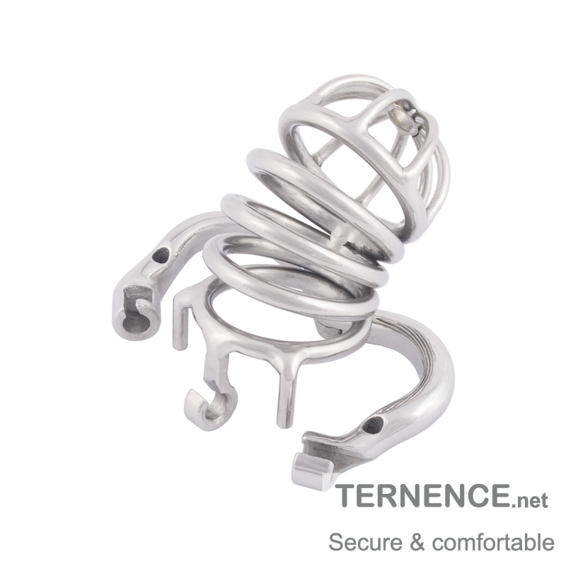 TERNENCE Comfortable Male Chastity Belt Ergonomic Design Long Cock Cage for Hinged Ring (only cages do not include rings and locks)