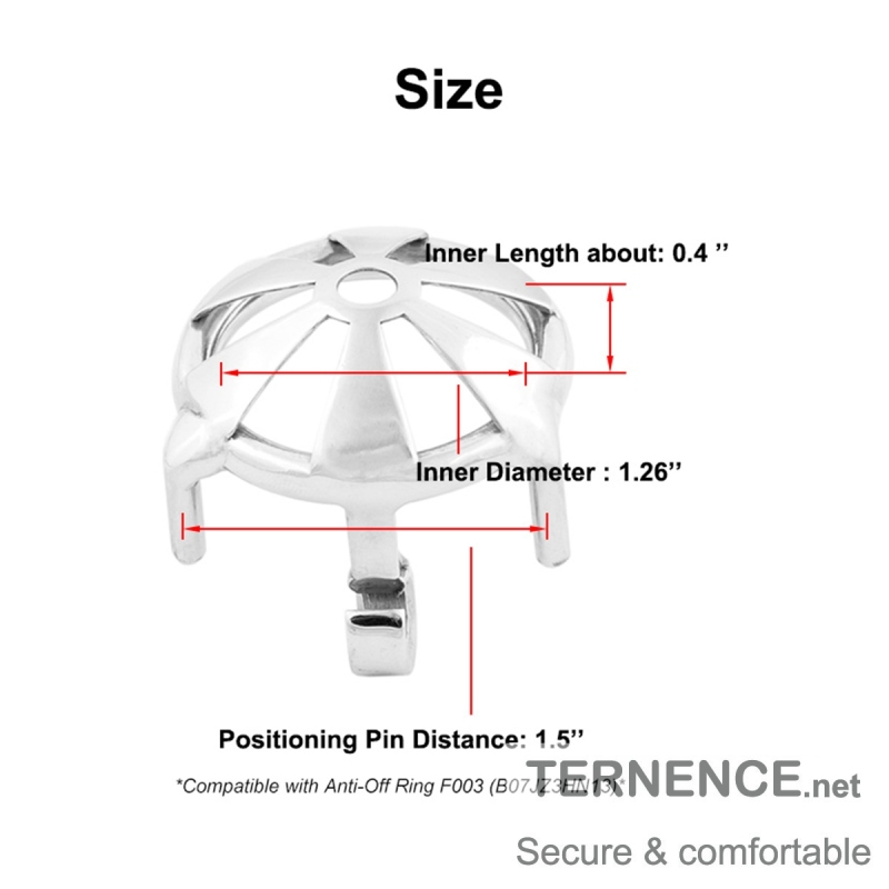 TERNENCE Male Super Short Chastity Cage Device Ergonomic Design Cock Cage for Hinged Ring (only cages do not include rings and locks)