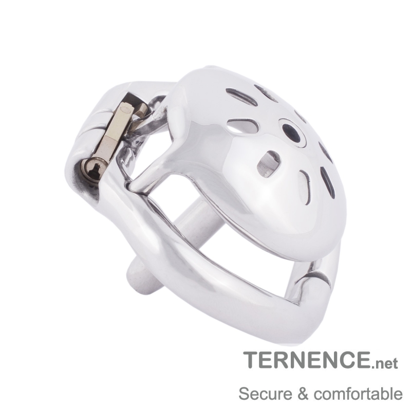 TERNENCE Mens Chastity Cages Hinged Ring Short Cage with Steel Urinary Catheter for Hinged Ring (only cages do not include rings and locks)