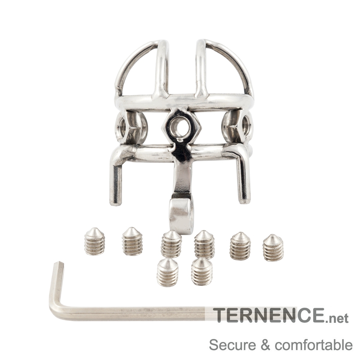 TERNENCE Male Spiked Chastity Device Stainless Steel Cock Cage Penis Ring Virginity Lock Chastity Belt