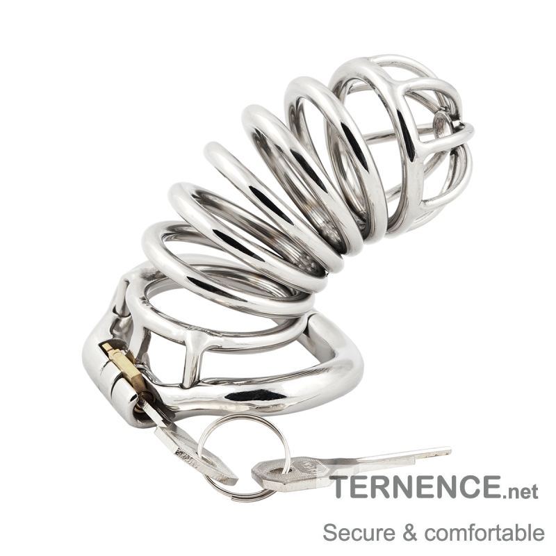 TERNENCE Chastity Device Male Cage Stainless Steel Long Section of The cage for Hinged Ring (only cages do not include rings and locks)